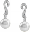 South Sea Pearl & Diamond Hook Earrings