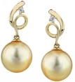 Golden Pearl & Diamond Symphony Earrings