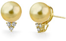 Golden Pearl & Diamond Sea Breeze Earrings