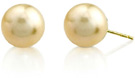 10mm Golden South Sea Pearl Stud Earrings