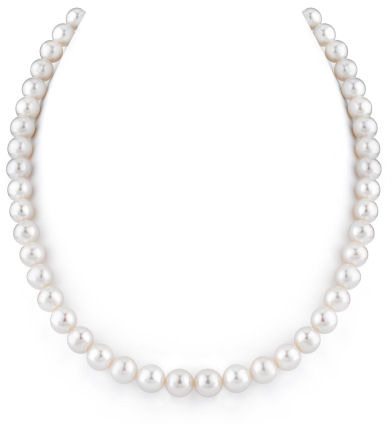 8-9mm White Freshwater Pearl Necklace - AAAA Quality