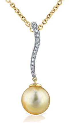 Golden Pearl & Diamond Celeste Pendant