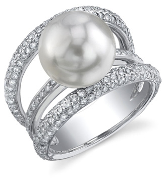 South Sea Pearl & Diamond Eternity Ring