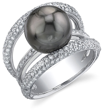 Tahitian Pearl & Diamond Eternity Ring