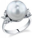 12mm South Sea Pearl & Diamond Floral Ring