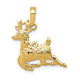 14k gold reindeer pendant