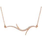 14K Rose Gold Diamond Branch Necklace