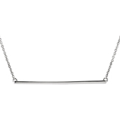 14K White Gold Straight Bar Necklace