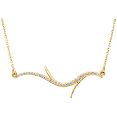 14K Yellow Gold Diamond Branch Necklace