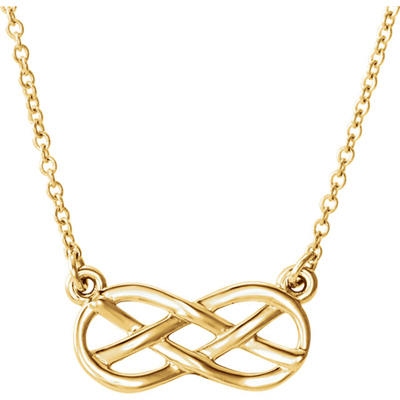 14K Yellow Gold Infinity Knot Necklace