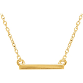 14K Yellow Gold Petite Bar Necklace
