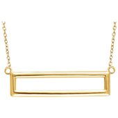 14K Yellow Gold Rectangle Necklace