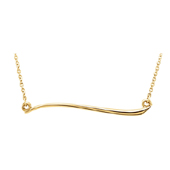 14K Yellow Gold Wave Bar Necklace
