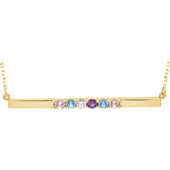 6 Stone Birthstone Bar Necklace in 14K Yellow Gold