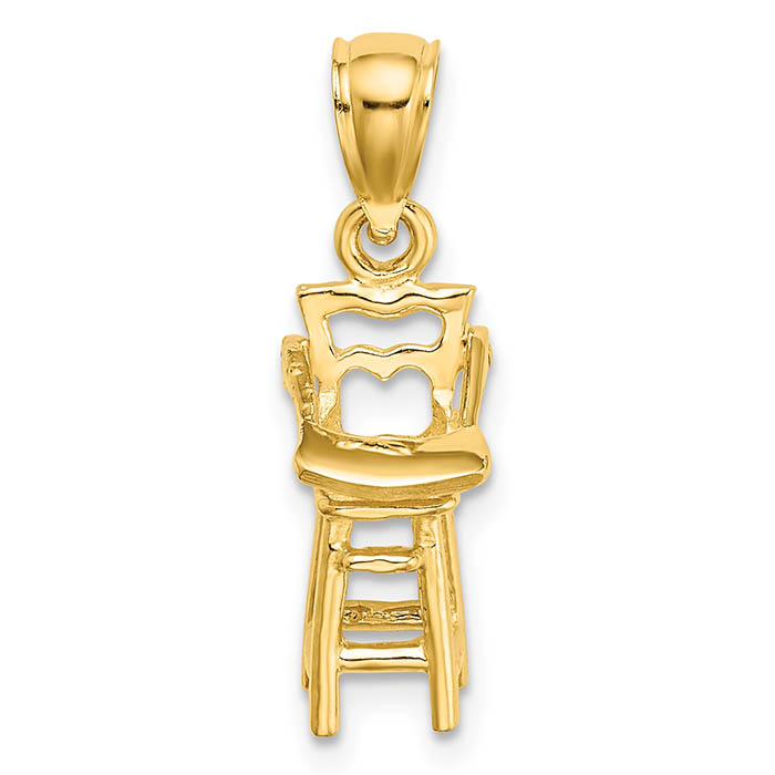 baby high chair pendant 14k gold