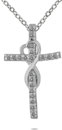 1/5 Carat Diamond Infinity Heart Cross Necklace, 10K White Gold