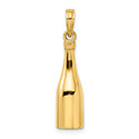 Enameled Champagne Bottle Pendant 14K Gold 2