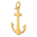 Large 14K Gold Anchor Pendant for Men 2