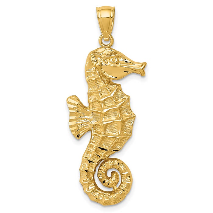 seahorse pendant 14k gold
