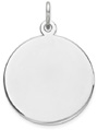 Silver Engravable Disc Charm Pendant
