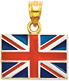 14K Gold United Kingdom Flag Pendant
