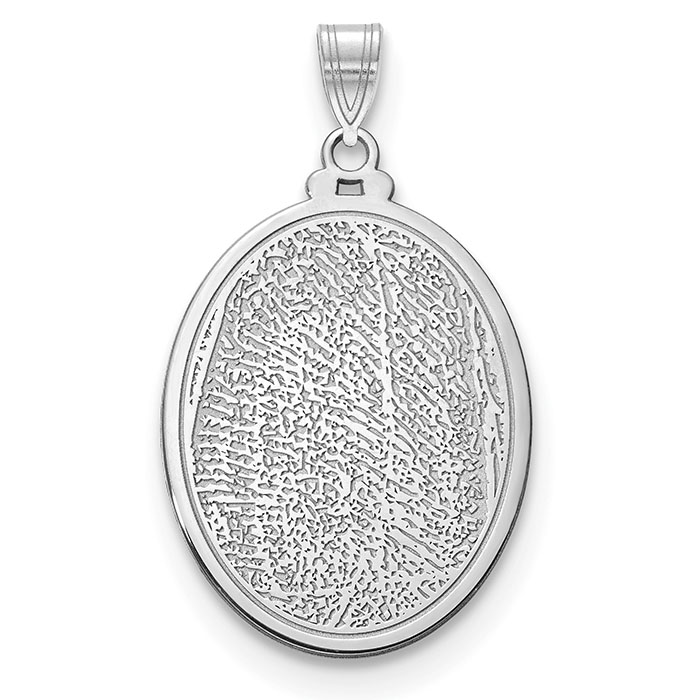 Sterling Silver Oval Fingerprint Pendant