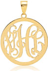 Monogram Medallion Pendant, 14K Gold