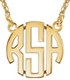 Small 14K Gold 3-Letter Block Monogram Necklace for Women