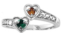 Two Heart Promise Ring with CZ Birthstone