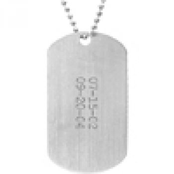 Engraveable Dog Tag Necklace in Sterling Silver 2