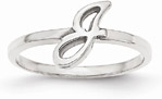 Custom Initial Script Ring, Sterling Silver