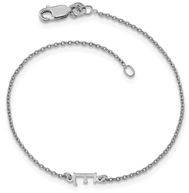 Custom Letter Initial Bracelet in Sterling Silver