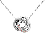 Custom Love Knot Pendant Necklace with CZ Stones in Sterling Silver