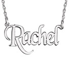 Personalized Name Necklace with Unique Block Font in White Gold