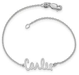 Custom Signature Name Bracelet in Sterling Silver