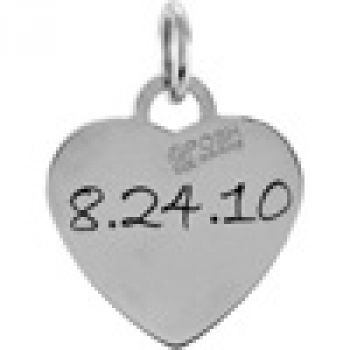 Sterling Silver Engravable Heart Pendant 2