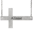 Engravable Sideways Cross Necklace in Silver