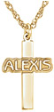 Gold Custom Name Cross Necklace for Women