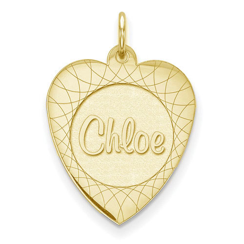 Personalized Name Heart Necklace in Yellow Gold