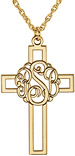 Custom Gold Monogram Cross Necklace