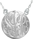 Sterling Silver Handmade Engraved Monogrammed Medallion Necklace