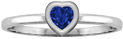 Sterling Silver Heart-Shaped Blue Sapphire Bezel Ring