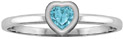Heart-Shaped Swiss-Blue Topaz Bezel-Set Ring in White Gold