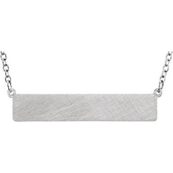 Engraveable Love Plate Necklace in 14K White Gold 2