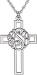 Silver Monogram Cross Necklace