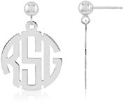 Classic Monogram Earrings, Sterling Silver