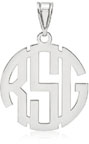 Classic Monogram Pendant, Sterling Silver