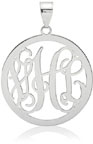 Monogram Medallion Pendant, Sterling Silver