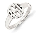 Classic Monogram Ring, Sterling Silver