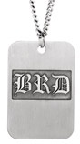 Old English Monogram Dog-Tag Necklace in Silver